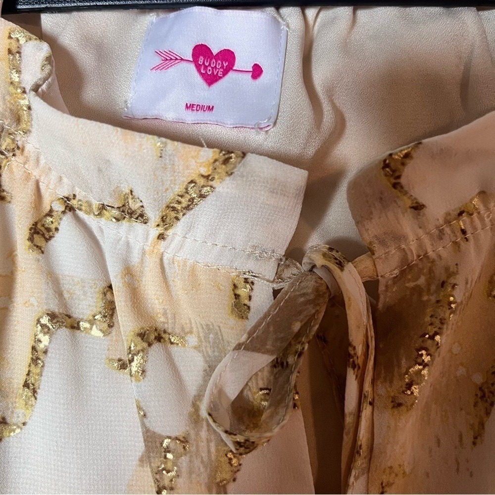 Buddy Love Cream and Gold Mini Dress Country Western style in Rodeo stretchy MD. - Picture 10 of 16